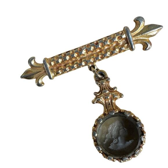 Vintage Maxine Denker Cameo Portrait Brooch Pin - Picture 6 of 7